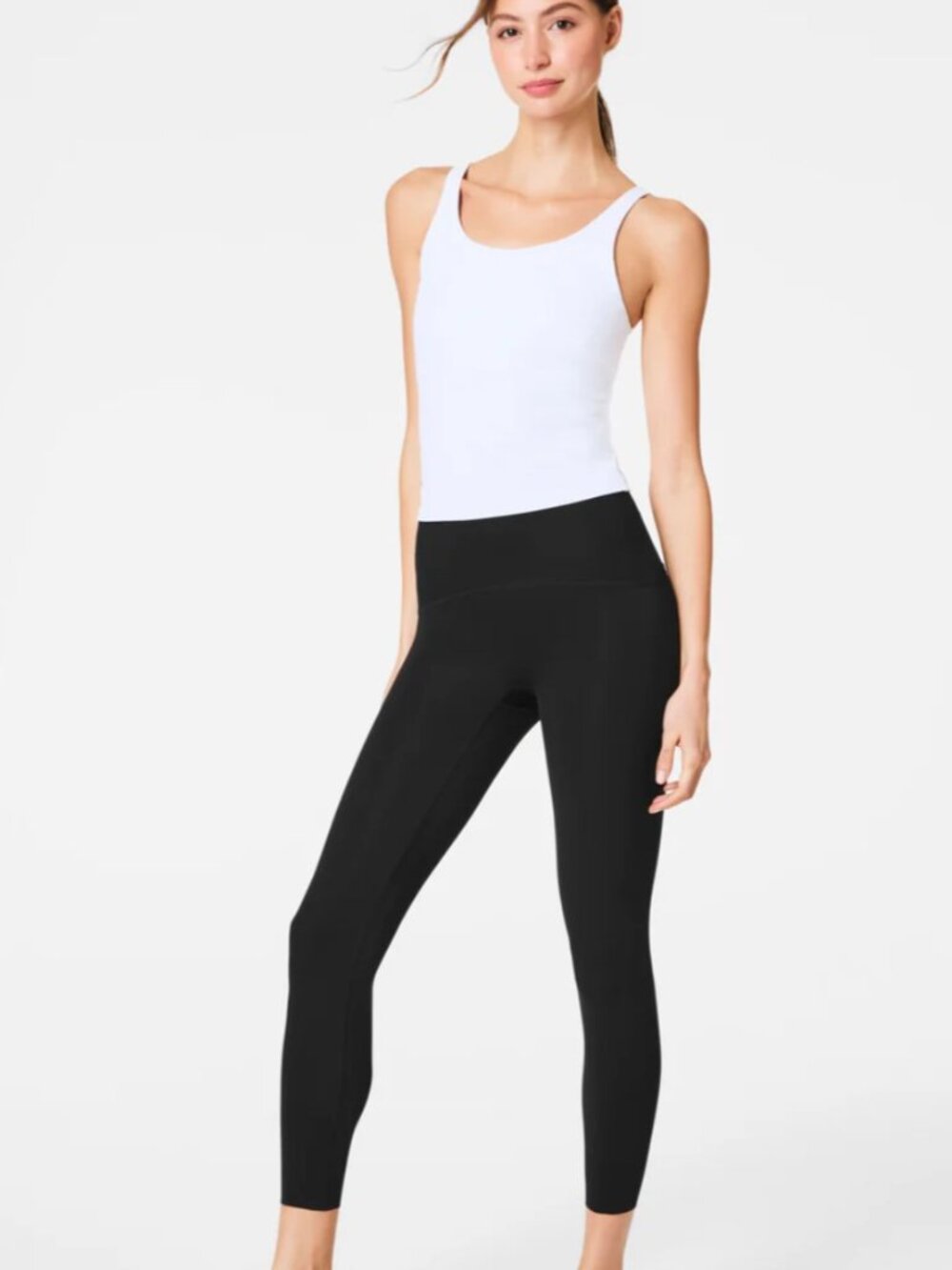 NWT- SPANX 7/8 Booty Boost leggings with side pocket- Very Black - Size Large